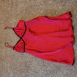 California Dynasty vintage red satin slip dress large